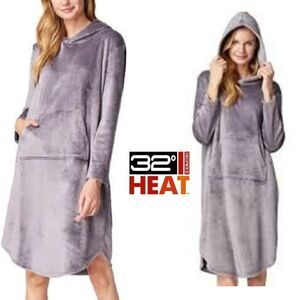 New 32 DEGREES Heat Cozy Plush Sleep Lounger S/M Grey